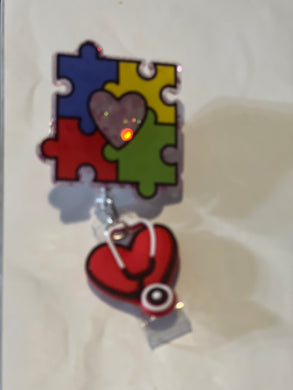 Autism heart badge reel